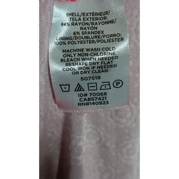 Loft Red Wrap Dress With White Floral Pattern Size 2 Short Sleeve Rayon Blend - Picture 7 of 8